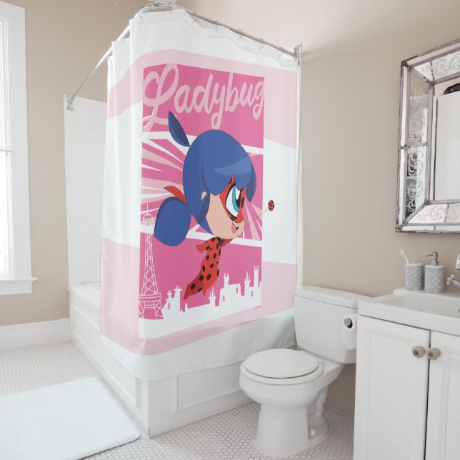 Rideaux De Douche Chibi Ladybug à Paris (En situation)