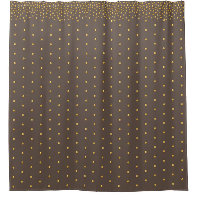 Rideaux De Douche Chic Gold Confetti sur Brown (Devant)