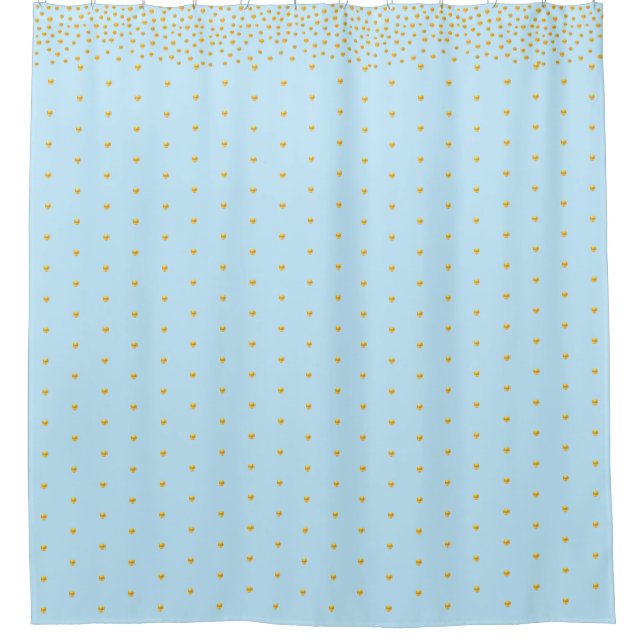 Rideaux De Douche Chic Gold Confetti sur Turquoise (Devant)