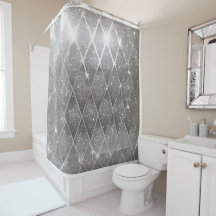Chic Moderne Faux Bling Sparkly Silver