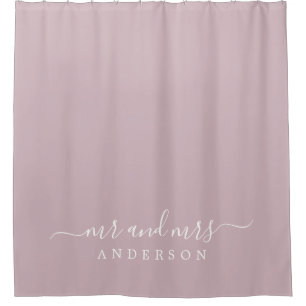 Rideaux De Douche Chic Nouveau marié M. Mme Pastel Purple Monogramme
