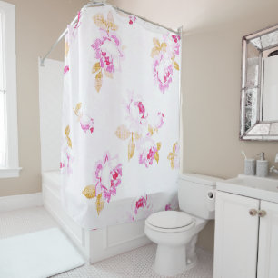 Rideaux De Douche Chic Rose rose Chic Shabby Linge-Look Douche ridea