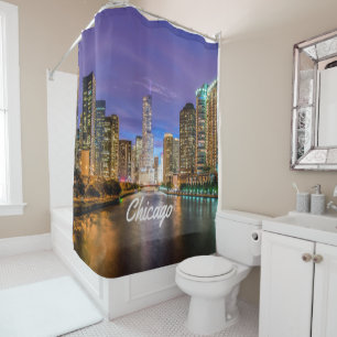 Rideaux De Douche Chicago Illinois Ville De Nuit