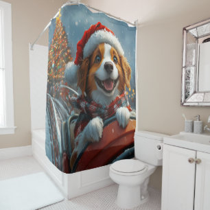 Rideaux De Douche Chien Brittany Spaniel Noël