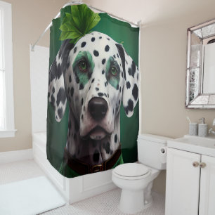 Rideaux De Douche Chien dalmatien en tenue de la Saint-Patrick