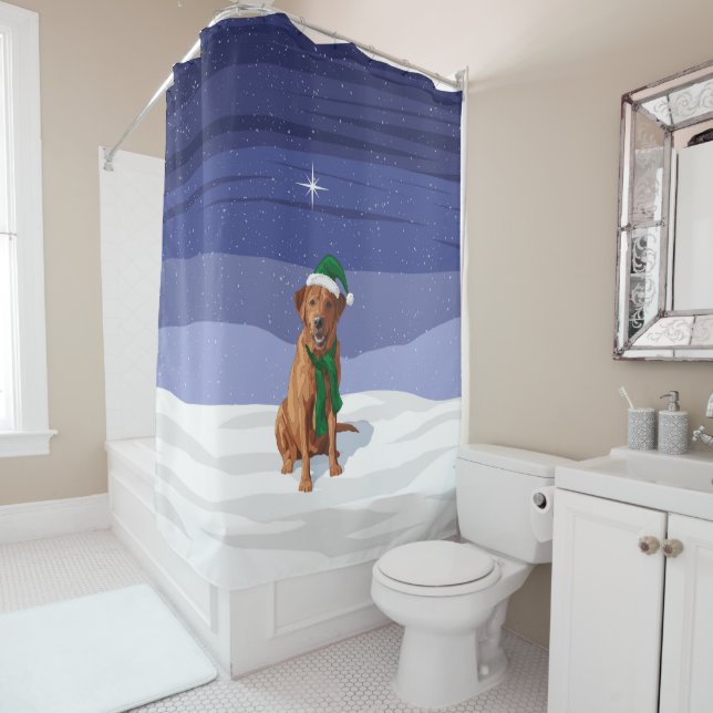 Rideaux De Douche Chien du Labrador jaune rouge renard (En situation)