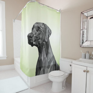 Rideaux De Douche Chien géométrique gris  Vert