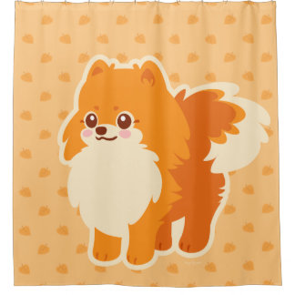 Rideaux De Douche Chien mignon Kawaii Pomeranian