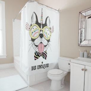 Rideaux De Douche Chien-taureau français Unicorn