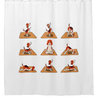 Rideaux De Douche Chiens Beagles mignons Yoga Asana Poses