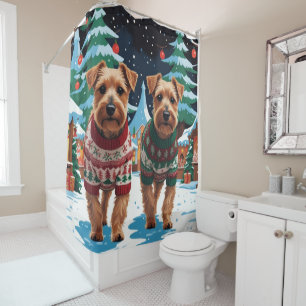 Rideaux De Douche Chiens Biewer Terrier Noël Neige Fêtes
