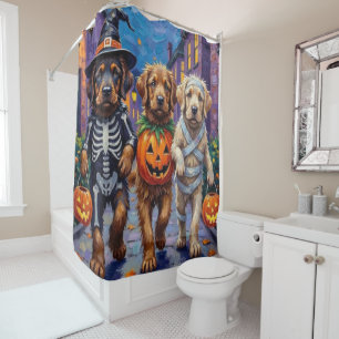 Rideaux De Douche Chiens Mastiff Tibétains en costumes d'Halloween