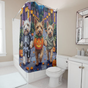Rideaux De Douche Chiens Terrier Wheaten en Costumes d'Halloween