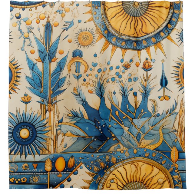 Rideaux De Douche Chinoiserie Oiseaux Exotiques Motif Botanique (1) (Devant)