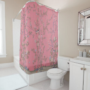 Rideaux De Douche Chinoiserie rose