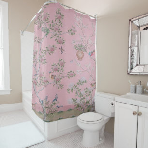 Rideaux De Douche Chinoiserie rose