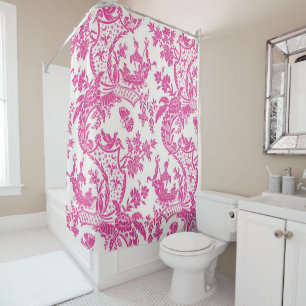Rideaux De Douche Chinoiserie rose