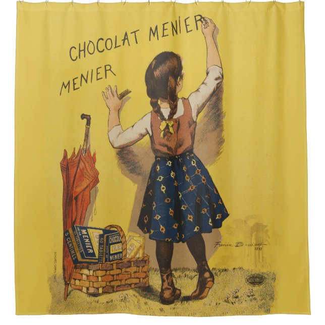 Rideaux De Douche Chocolat Menier Petite fille Mur écriture (Devant)