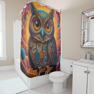 Rideaux De Douche Chouette cosmique : Sagesse vive