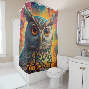 Rideaux De Douche Chouette cosmique : Sagesse vive