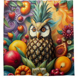 Rideaux De Douche Chouette d'ananas serène mignonne Imaginaire
