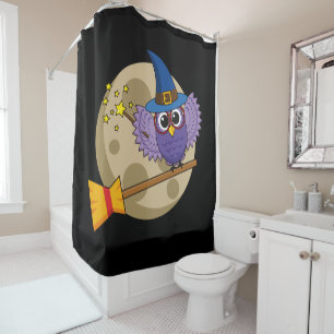 Rideaux De Douche Chouette de l'Assistant de dessin animé volant sur