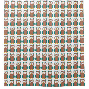 Rideaux De Douche Chouette Décor Cartoon Chouette Brown Douche Oisea