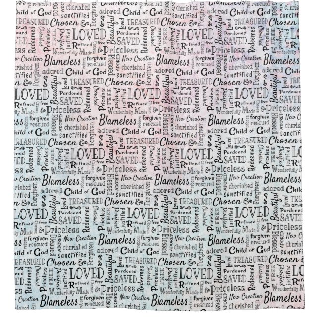 Rideaux De Douche Chrétien Chrétien Paroles D'Affirmation (Devant)