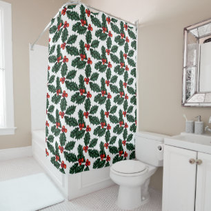 Rideaux De Douche Christmas Holly Berries