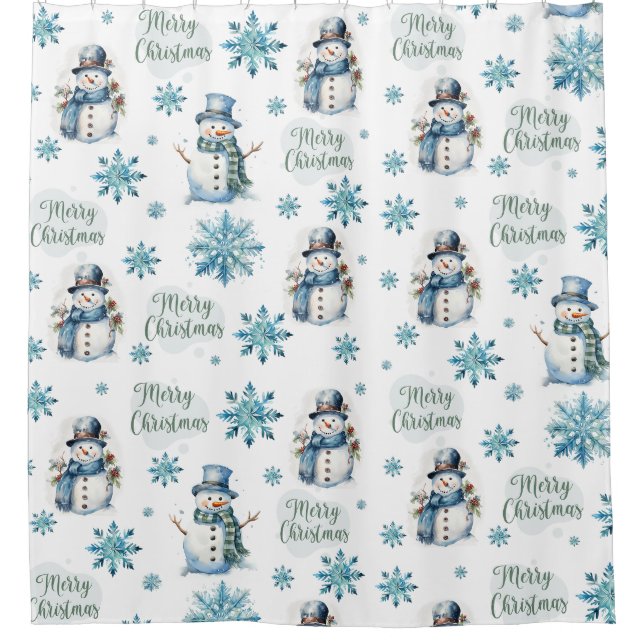 Rideaux De Douche Christmas Snowman (Devant)