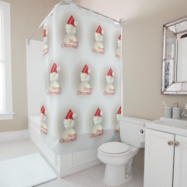 Rideaux De Douche Christmas Snowman (En situation)