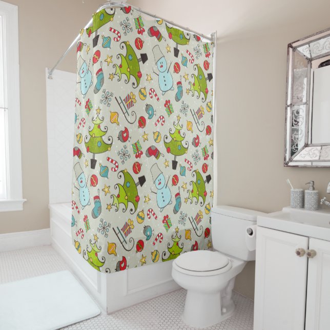 Rideaux De Douche Christmas Wonderland Fun (En situation)