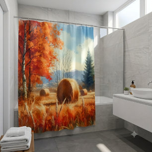Rideaux De Douche Chuchotements d'Automne : Une Sérénade Aquarelle