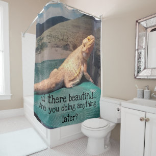Rideaux De Douche Citation Flirty d'image barbue drôle de dragon