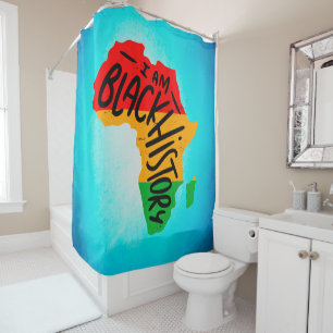 Rideaux De Douche Citations du Mois de l'Histoire des Noirs - JE SUI