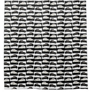 Rideaux De Douche Citroen noir et blanc 2CV