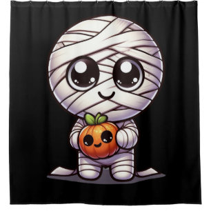 Rideaux De Douche Citrouille d'Halloween mignonne/maman