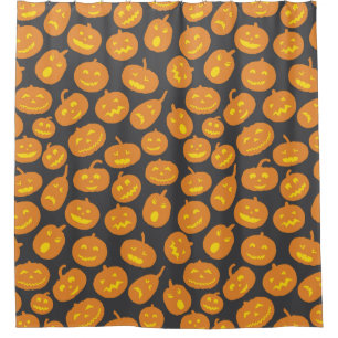 Rideaux De Douche Citrouille d'Halloween Orange Black Jack O'Lantern