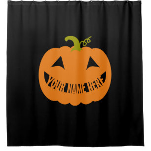 Rideaux De Douche Citrouille d'Halloween personnalisée