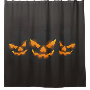 Rideaux De Douche Citrouille d'Halloween Tête effrayante