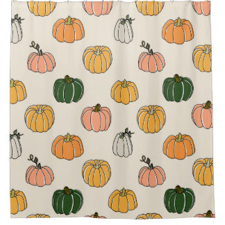 Rideaux De Douche Citrouille Harvest vintage Motif sans fil