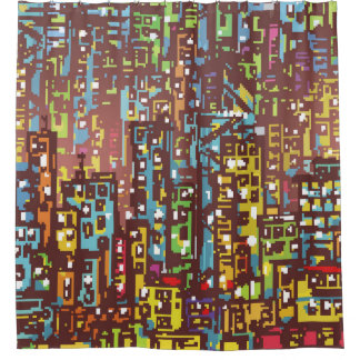 Rideaux De Douche Cityscape hand drawn illustrationart,street,city,s