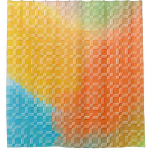 RIDEAUX DE DOUCHE CLAIR MODERNE COLORÉ ABSTRAIT