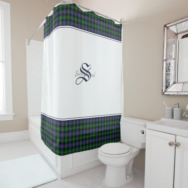 Rideaux De Douche Clan Sutherland Tartan (En situation)