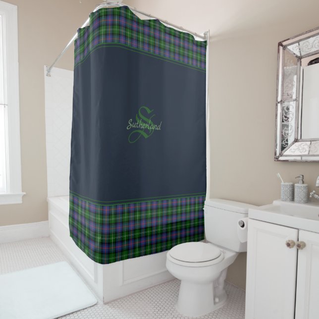 Rideaux De Douche Clan Sutherland Tartan (En situation)