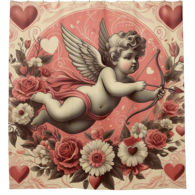 Rideaux De Douche Classic/Vintage/Retro Saint-Valentin cupide (Devant)