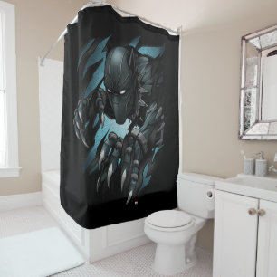 Rideaux De Douche Classiques Avengers Black Panther déchirant tout