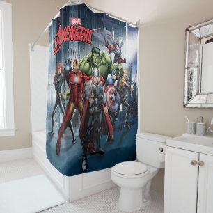 Rideaux De Douche Classiques Avengers Thor menant les Avengers