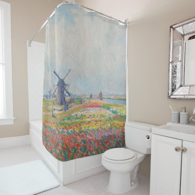 Rideaux De Douche Claude Monet - Champs de tulipe près de La Haye (En situation)