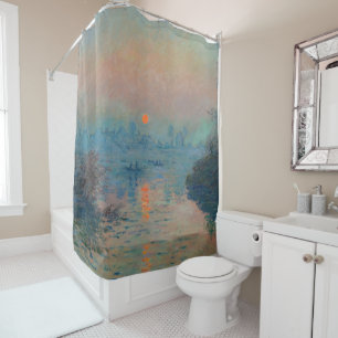 Rideaux De Douche Claude Monet - Coucher de soleil sur la Seine à La